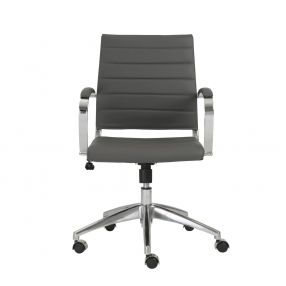 22.75" X 26.26" X 38" Low Back Office Chair In Gray With Aluminum Base