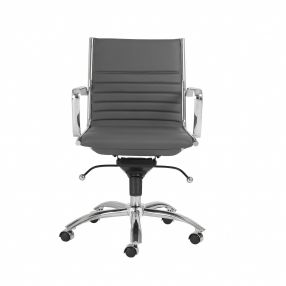 27.01" X 25.04" X 38" Low Back Office Chair In Gray With Chromed Steel Base