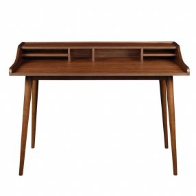 47" Walnut Manufactured Wood Rectangular Writing Desk
