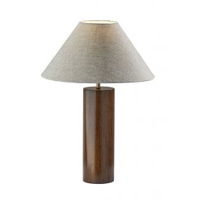Canopy Walnut Wood Block Table Lamp