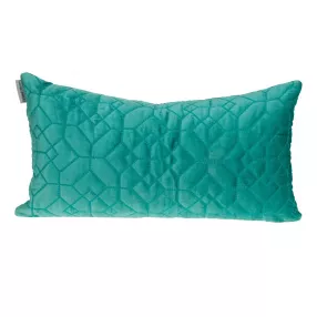 Quilted velvet geo lumbar decorative pillow with electric blue pattern and throw pillow design