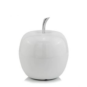 White Medium Apple Shaped Aluminum Accent Home Decor