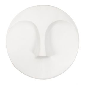 Matte White Round Face Wall Sculpture