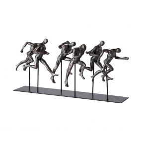 Black Resin Sprinters Sculpture