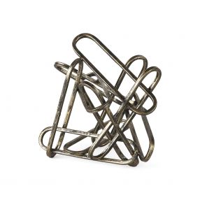 Brushed Gold And Black Abstract Paperclip Sculpture