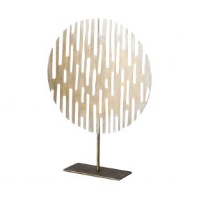 17" Contemporary Rustic Gold Flat Round Sculpture