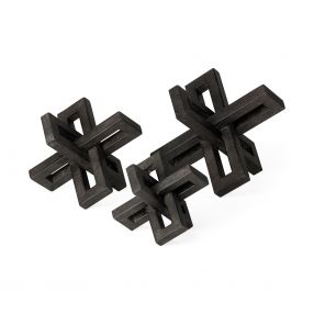 Set Of Three Black Metal Decorative Jacks
