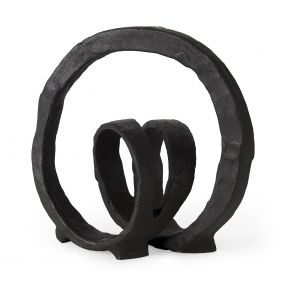 Black Metal Ribbon Loop Sculpture