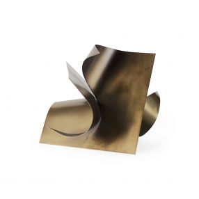 12" Contempo Antiqued Gold Abstract Sculpture