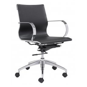 Black Ergonomic Conference Room Low Back Rolling Office Chair