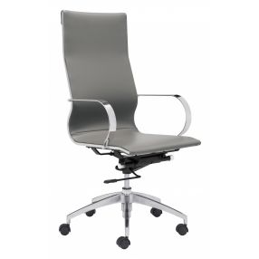 Gray Ergonomic Conference Room High Back Rolling Office Chair