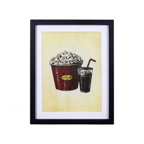 Contemporary Popcorn and Drink Framed Wall Art