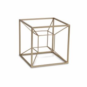 Jumbo Metal 3D Cube Decorative Sculpture