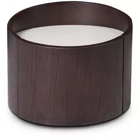 21" Round Modern Brown Oak Finish End Table