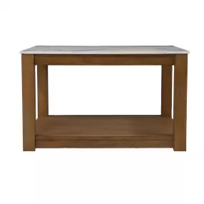 30" Natural And Natural Brown Solid Manufactured Wood Square Coffee Table