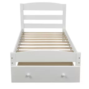 Twin White Upholstered Bed