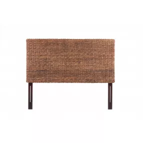 woven banana leaf straight queen headboard in natural color