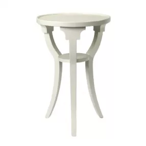 24" White And Cottage White Manufactured Wood Round End Table With Shelf