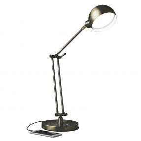 Shiny Satin Brass LED Adjustable Desk Lamp