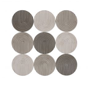 Neutral Textured Metal Plate Wall Décor