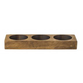 Distressed Maple Stain 3 Hole Cheese Mold Candle Holder