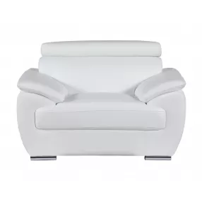 32" To 38" White Captivating Leather Chair