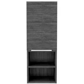 32" Smoky Gray Oak Accent Cabinet With Three Shelves