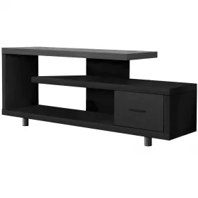 16" Black and Gray Open Shelving TV Stand