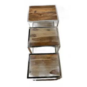 Set Of 3 Modern Rustic Nesting Tables