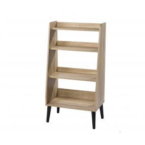 45" Natural Brown Manufactured Wood Four Tier Etagere Bookcase