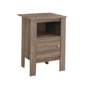 24" Deep Taupe End Table With Shelf