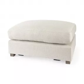 26" Beige Polyester And Brown Cocktail Ottoman