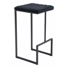 30" Black Steel Backless Bar Height Bar Chair