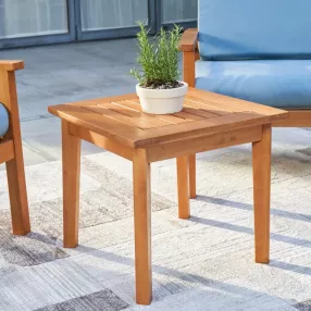 Natural Wood Patio Side Table  1