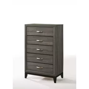 31" Gray Manufactured Wood Five Drawer Chest