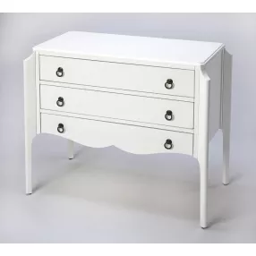 Wilshire glossy white accent chest with elegant storage drawers and modern design