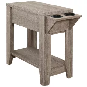 23" Taupe End Table With Shelf
