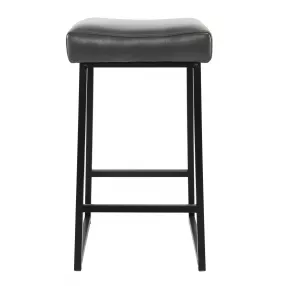 Set of Two " Black Metal Backless Bar Height Bar Chairs