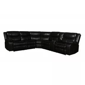 Brown Polyester Blend Reclining U Shaped Three Piece Corner Sectional With Console