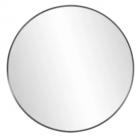 36" Black Round Framed Accent Mirror