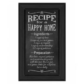 Recipe For A Happy Home 2 Black Framed Print Wall Art