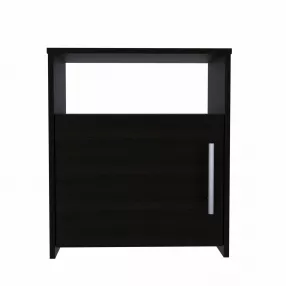 23" Black One Cabinet Faux Wood Nightstand