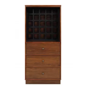 24" Brown Standard Display Stand With Three Drawers