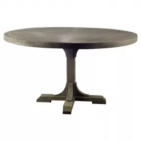 54" Circular Solid Wood Top With Pedestal Style Base Dining Table