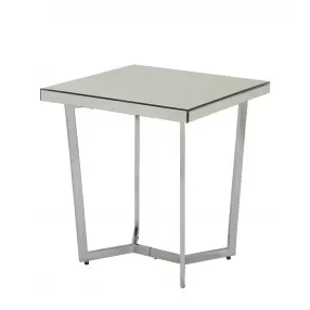 24" Chrome Mirrored End Table