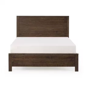 Dark Brown Solid Wood Full Double Bed Frame