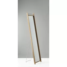 61" Brushed Rectangle Cheval Standing Mirror Freestanding With Frame