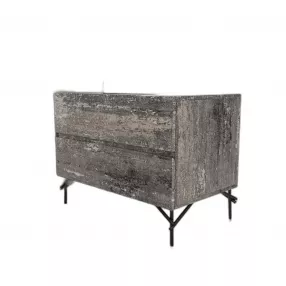 21" Distressed Gray Two Drawer Nightstand