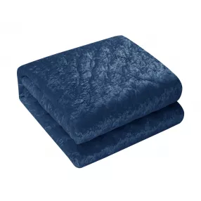 Navy Blue Queen Polyester 220 Thread Count Washable Down Comforter Set
