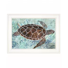 Sea Turtles Collage 1 White Framed Print Wall Art